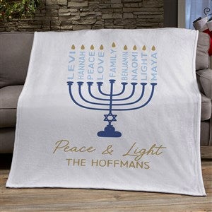 Hanukkah Menorah Personalized 60x80 Plush Fleece Blanket - 48937-FL