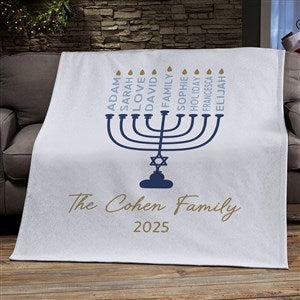 Hanukkah Menorah Personalized 50x60 Sweatshirt Blanket - 48937-SW