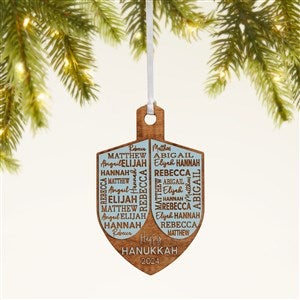 Hannukah Dreidel Personalized Wood Ornament- Blue Stain - 48951-B