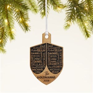 Hannukah Dreidel Personalized Wood Ornament- Black - 48951-BLK