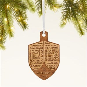 Hannukah Dreidel Personalized Wood Ornament- Natural - 48951-N