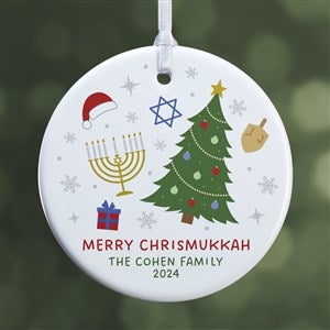 Happy Chrismukkah Personalized Ornament-2.85quot; Glossy - 1 Sided - 48952-1S