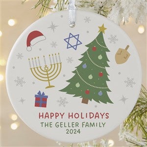 Happy Chrismukkah Personalized Ornament-3.75quot; Matte - 1 Sided - 48952-1L