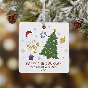 Happy Chrismukkah Personalized Ornament-2.75quot; Metal - 1 Sided - 48952-1M