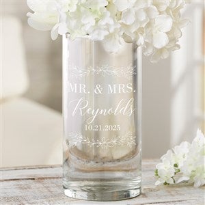 Laurels Of Love Engraved Glass Vase - 48995