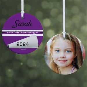 Cheer Personalized Photo Ornament- 2.85quot; Glossy - 2 Sided - 49003-2S