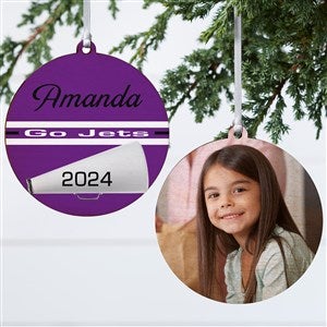 Cheer Personalized Photo Ornament-3.75quot; Wood - 2 Sided - 49003-2W