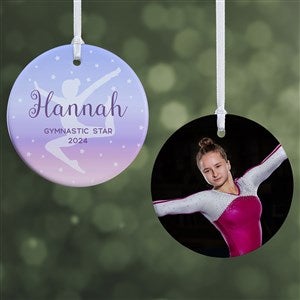 Gymnastics Personalized Photo Ornament- 2.85quot; Glossy - 2 Sided - 49004-2S