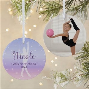 Gymnastics Personalized Photo Ornament-3.75quot; Matte - 2 Sided - 49004-2L