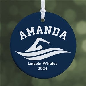 Swimming Personalized Ornament- 2.85quot; Glossy - 1 Sided - 49005-1S