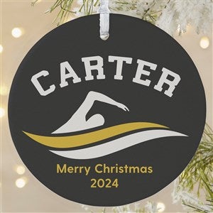 Swimming Personalized Ornament-3.75quot; Matte - 1 Sided - 49005-1L