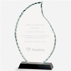 Engraved Logo Glass Flame and Base Award - 49028