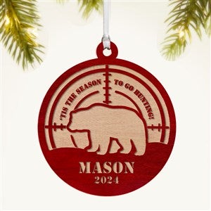 Hunting Personalized 2 Piece Wood Ornament- Red Maple - 49042-R