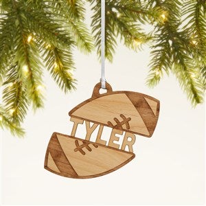 Football Personalized Wood Ornament- Natural - 49043-N