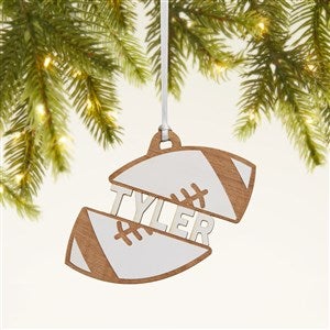 Football Personalized Wood Ornament- Whitewash - 49043-W