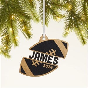 Football Personalized Wood Ornament- Black - 49043-BLK