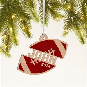 Football Personalized Wood Ornament- Red Maple - 49043-R