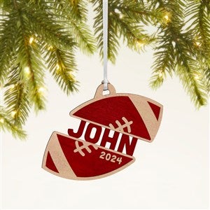 Football Personalized Wood Ornament- Red Maple - 49043-R