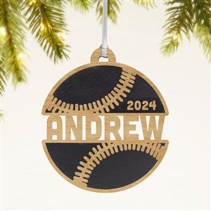 Baseball Personalized Wood Ornament- Black - 49044-BLK