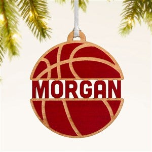 Basketball Personalized Wood Ornament- Red Maple - 49045-R