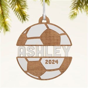 Soccer Personalized Wood Ornament- Whitewash - 49046-W