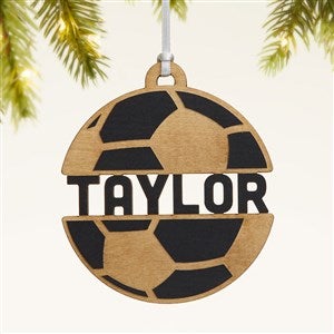 Soccer Personalized Wood Ornament- Black - 49046-BLK