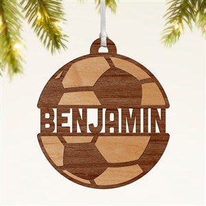 Soccer Personalized Wood Ornament- Natural - 49046-N