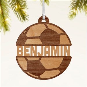 Soccer Personalized Wood Ornament- Natural - 49046-N