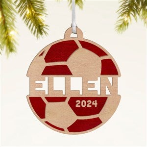 Soccer Personalized Wood Ornament- Red Maple - 49046-R