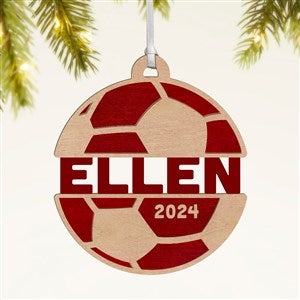 Soccer Personalized Wood Ornament- Red Maple - 49046-R