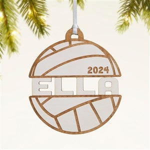 Volleyball Personalized Wood Ornament- Whitewash - 49047-W