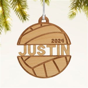 Volleyball Personalized Wood Ornament- Natural - 49047-N