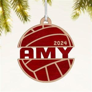 Volleyball Personalized Wood Ornament- Red Maple - 49047-R