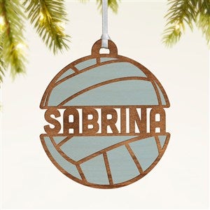 Volleyball Personalized Wood Ornament- Blue Stain - 49047-B