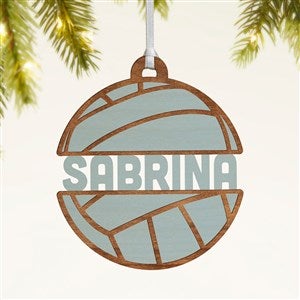 Volleyball Personalized Wood Ornament- Blue Stain - 49047-B