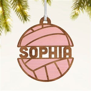 Volleyball Personalized Wood Ornament- Pink Stain - 49047-P