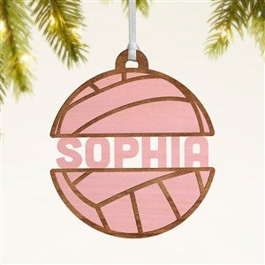 Volleyball Personalized Wood Ornament- Pink Stain - 49047-P