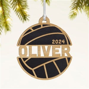 Volleyball Personalized Wood Ornament- Black - 49047-BLK