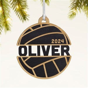 Volleyball Personalized Wood Ornament- Black - 49047-BLK