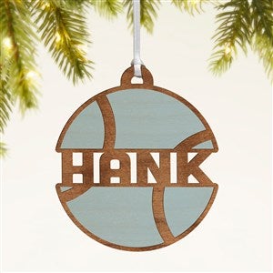 Tennis Personalized Wood Ornament- Blue Stain - 49048-B