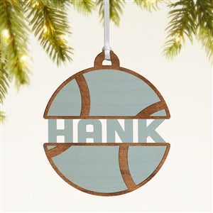 Tennis Personalized Wood Ornament- Blue Stain - 49048-B