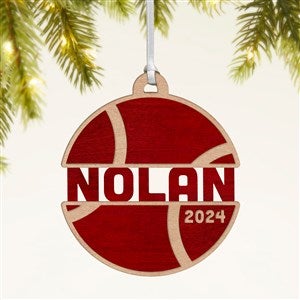 Tennis Personalized Wood Ornament- Red Maple - 49048-R