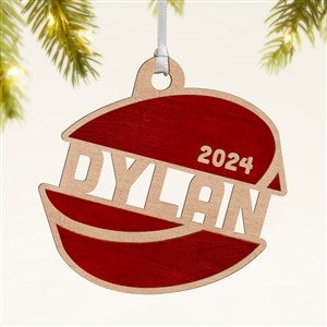 Hockey Personalized Wood Ornament- Red Maple - 49049-R