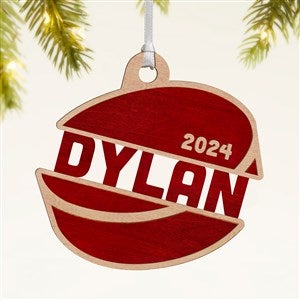 Hockey Personalized Wood Ornament- Red Maple - 49049-R