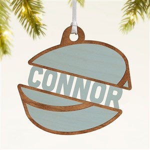 Hockey Personalized Wood Ornament- Blue Stain - 49049-B