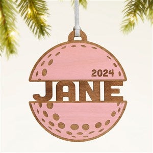 Golf Personalized Wood Ornament- Pink Stain - 49050-P