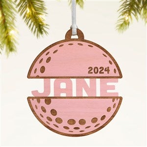 Golf Personalized Wood Ornament- Pink Stain - 49050-P