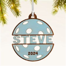 Pickleball Personalized Wood Ornament- Blue Stain - 49051-B