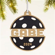 Pickleball Personalized Wood Ornament- Black - 49051-BLK