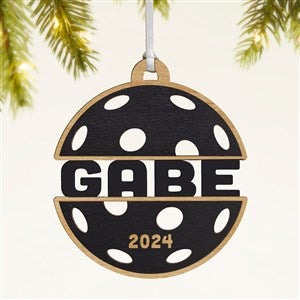 Pickleball Personalized Wood Ornament- Black - 49051-BLK